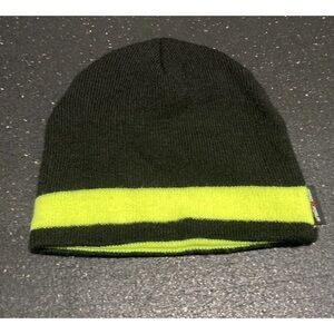 Zero Xposur Beanie Adult One Size Black Green 100% Acrylic Ski Snow Winter Hat